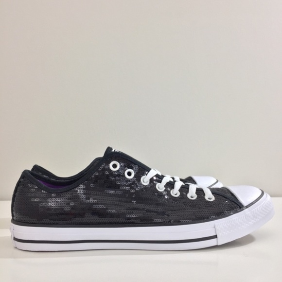 converse black glitter sneakers